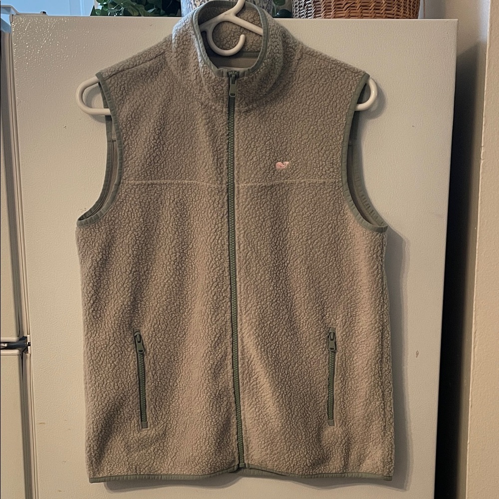 Vineyard Vines Women’s Small Light Green Fleece Vest‎